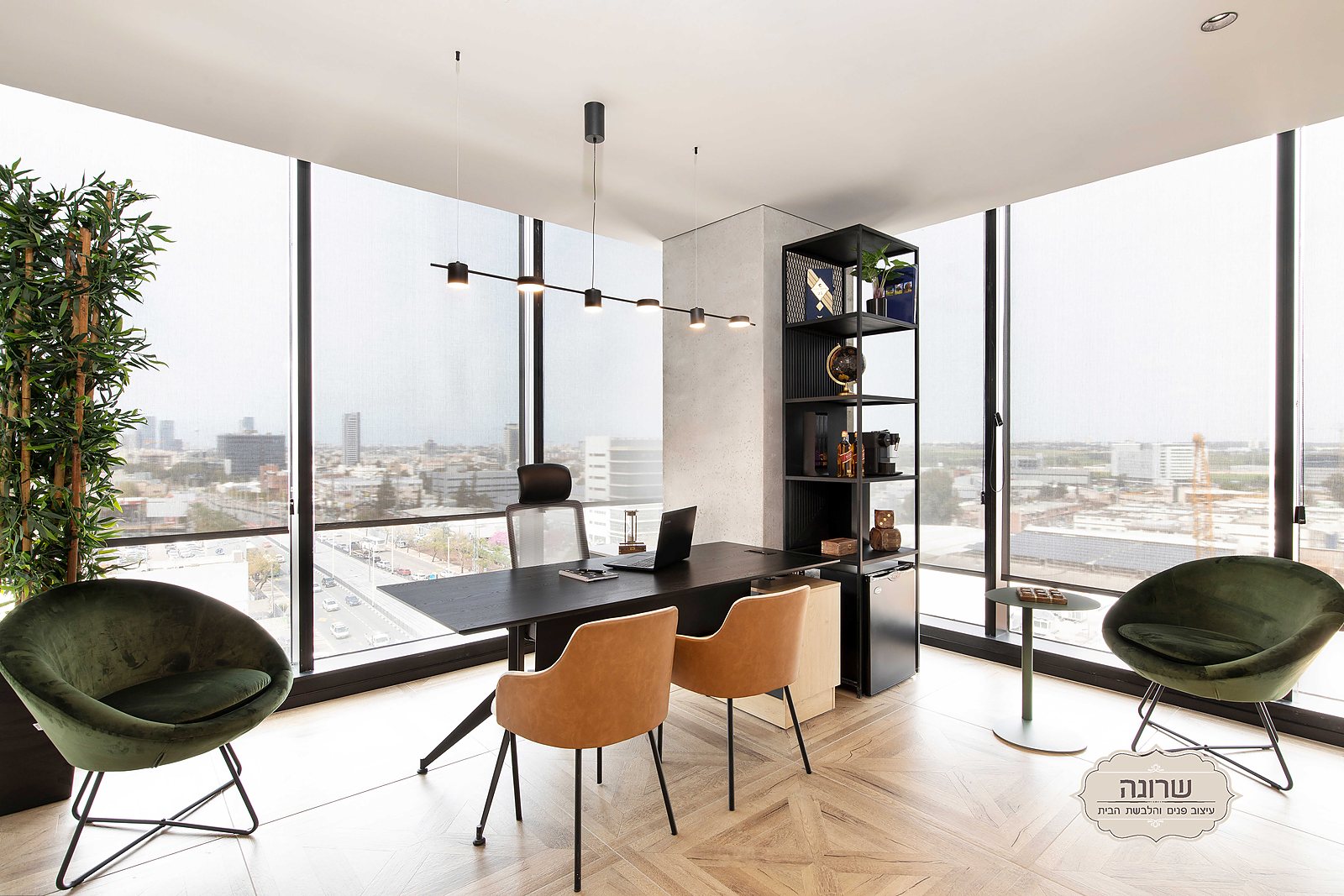 Modern workspace with floor-to-ceiling windows at the WE CODES offices